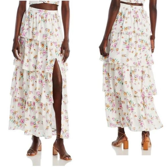 🌻WAYF Floral Tiered Maxi Skirt - Picture 1 of 8